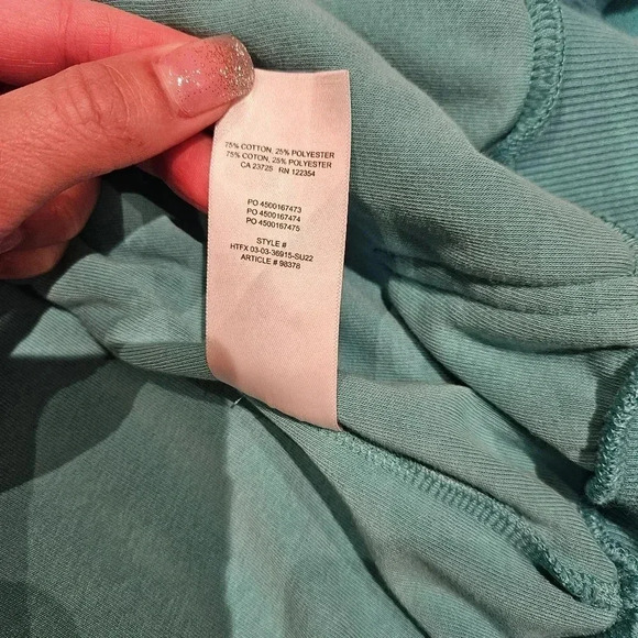 Aritzia TNA Boyfriend Terry Zip Up Aqua Size Medium - Picture 9 of 10